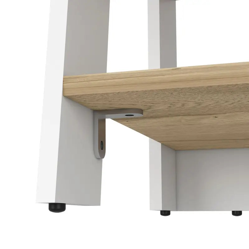 Armoire à linge Colyn, quatre étagères, verticale, chêne clair / blancHaute qualité et durable