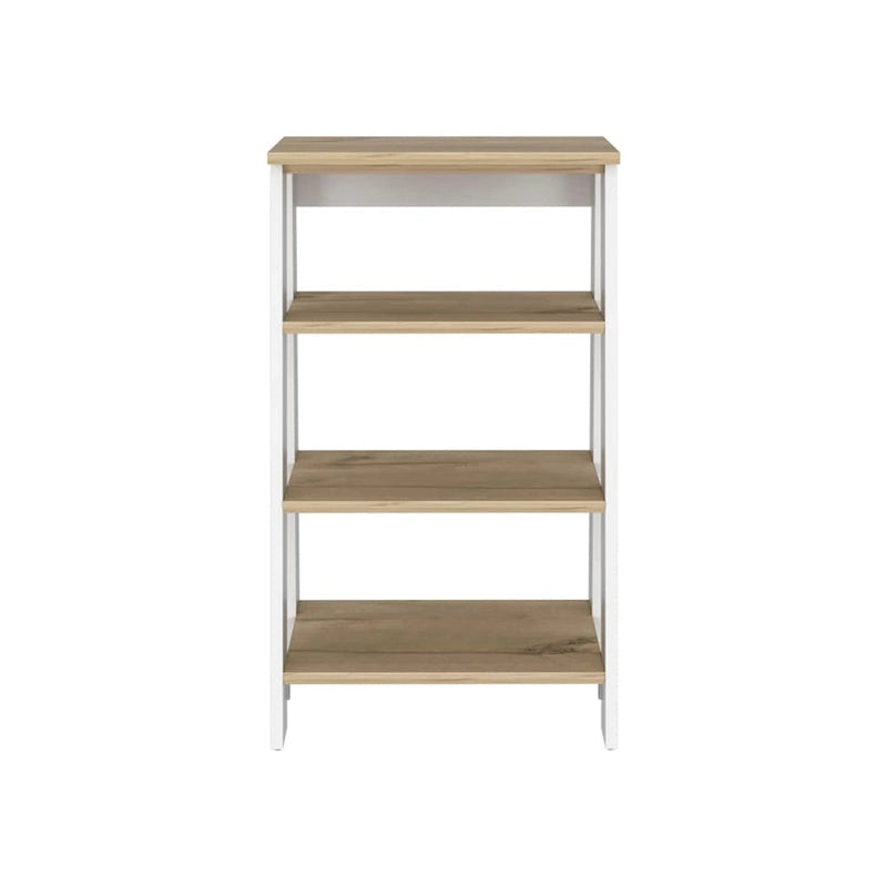 Armoire à linge Colyn, quatre étagères, verticale, chêne clair / blancHaute qualité et durable