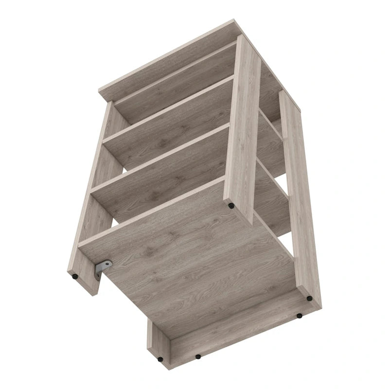 Armoire à linge Colyn, quatre étagères, verticale, chêne clair / blancHaute qualité et durable