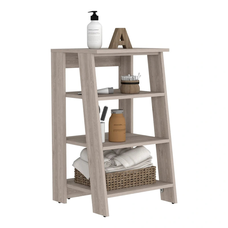 Armoire à linge Colyn, quatre étagères, verticale, chêne clair / blancHaute qualité et durable