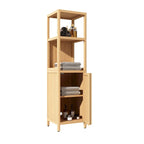 Meuble de rangement haut de salle de bain en bambou naturel
