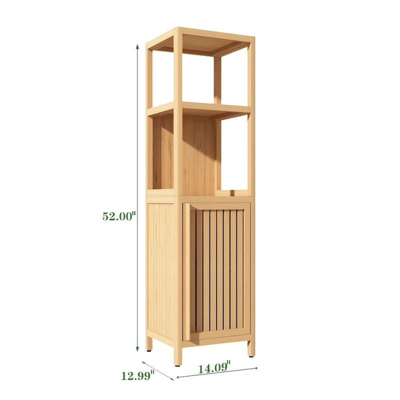 Meuble de rangement haut de salle de bain en bambou naturel