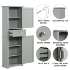 Meuble de Rangement Haut pour Salle de Bain, Meuble de Rangement Autonome avec Tiroir et Étagère Réglable, en Panneau MDF avec Finition Peinte
