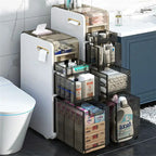 Meuble de Rangement Salle de Bain 4 Niveaux Autoportant Porte-Papier Toilette - 16,14P x 6,9L x 37,91H