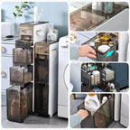 Meuble de Rangement Salle de Bain 4 Niveaux Autoportant Porte-Papier Toilette - 16,14P x 6,9L x 37,91H