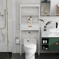 Meuble de rangement WC blanc avec un tiroir et 2 étagères – Étagère de salle de bain peu encombrante