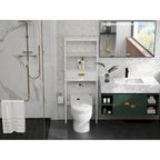Meuble de rangement WC blanc avec un tiroir et 2 étagères – Étagère de salle de bain peu encombrante