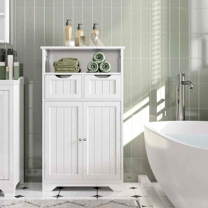 Meuble de rangement de salle de bain avec 2 tiroirs - 12P x 24L x 41H
