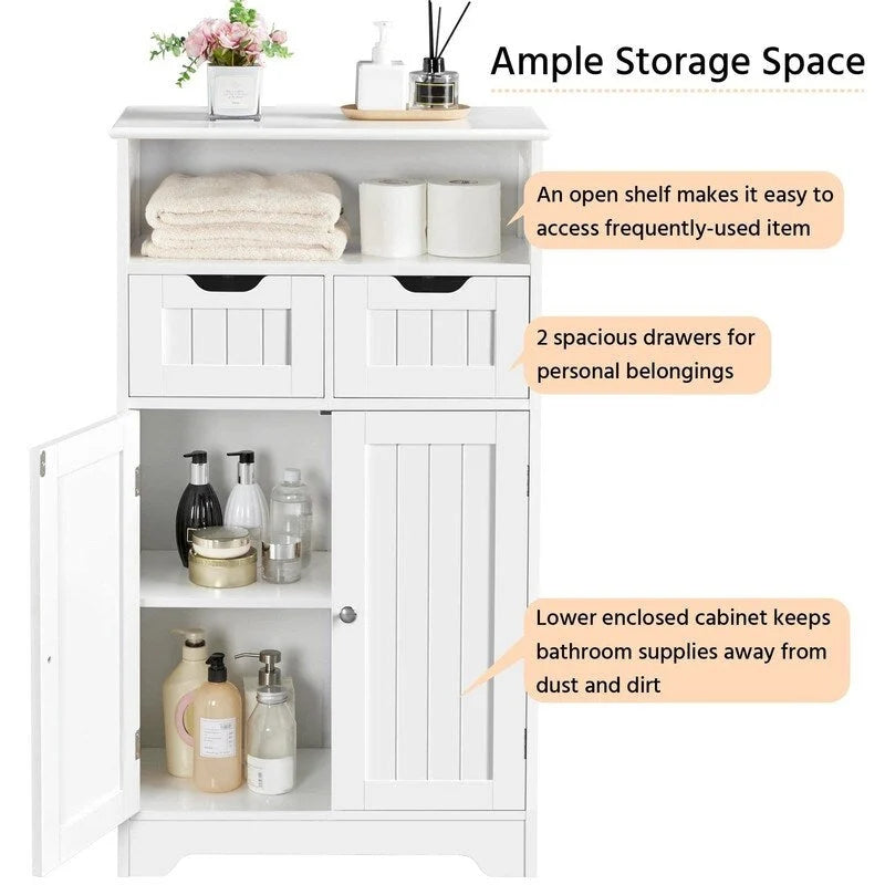 Meuble de rangement de salle de bain avec 2 tiroirs - 12P x 24L x 41H