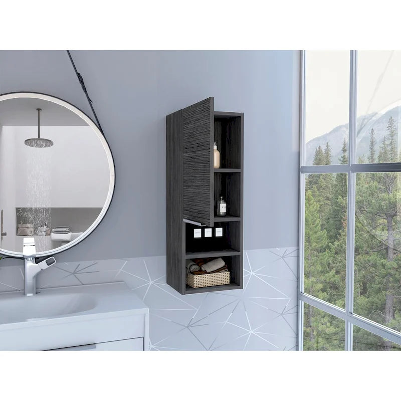 Meuble-lavabo Hazelton, salle de bain, finition chêne fumé, haute qualité et durable