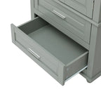 Meuble de rangement haut avec deux tiroirs pour salle de bain/bureau, gris