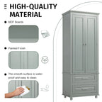 Meuble de rangement haut avec deux tiroirs pour salle de bain/bureau, gris