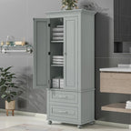 Meuble de rangement haut avec deux tiroirs pour salle de bain/bureau, gris