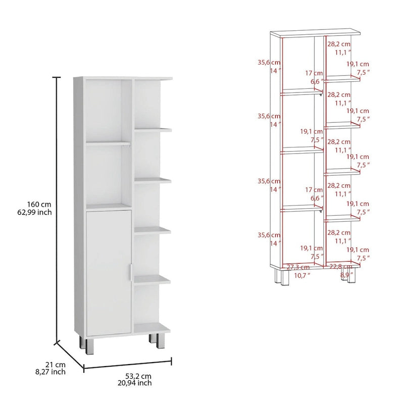 Meuble de salle de bain haut Crovie Linen de 63 pouces, rangement pour linge de maison