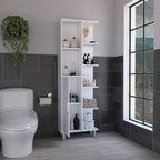 Meuble de salle de bain haut Crovie Linen de 63 pouces, rangement pour linge de maison