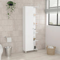 Colonne de salle de bain Urano Corner, 5 étagères extérieures, 1 porte, 4 étagères intérieures - Blanc