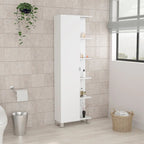 Colonne de salle de bain Urano Corner, 5 étagères extérieures, 1 porte, 4 étagères intérieures - Blanc