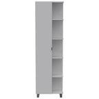 Colonne de salle de bain Urano Corner, 5 étagères extérieures, 1 porte, 4 étagères intérieures - Blanc
