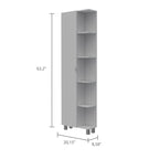 Colonne de salle de bain Urano Corner, 5 étagères extérieures, 1 porte, 4 étagères intérieures - Blanc