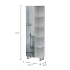 Colonne de salle de bain Urano Corner, 5 étagères extérieures, 1 porte, 4 étagères intérieures - Blanc
