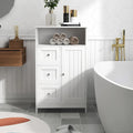 Meuble de rangement de salle de bain sur pied avec 3 tiroirs et 1 porte