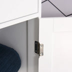 Meuble de rangement de salle de bain fin, Armoire de salle de bain haute, Tour de lin étroite avec porte en acrylique, tiroir et étagères