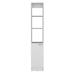 Meuble de rangement de salle de bain avec une porte, Colonne de salle de bain haute avec 6 étagères, pour salle de bain, salon, cuisine