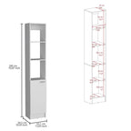Meuble de rangement de salle de bain avec une porte, Colonne de salle de bain haute avec 6 étagères, pour salle de bain, salon, cuisine