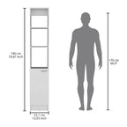Meuble de rangement de salle de bain avec une porte, Colonne de salle de bain haute avec 6 étagères, pour salle de bain, salon, cuisine