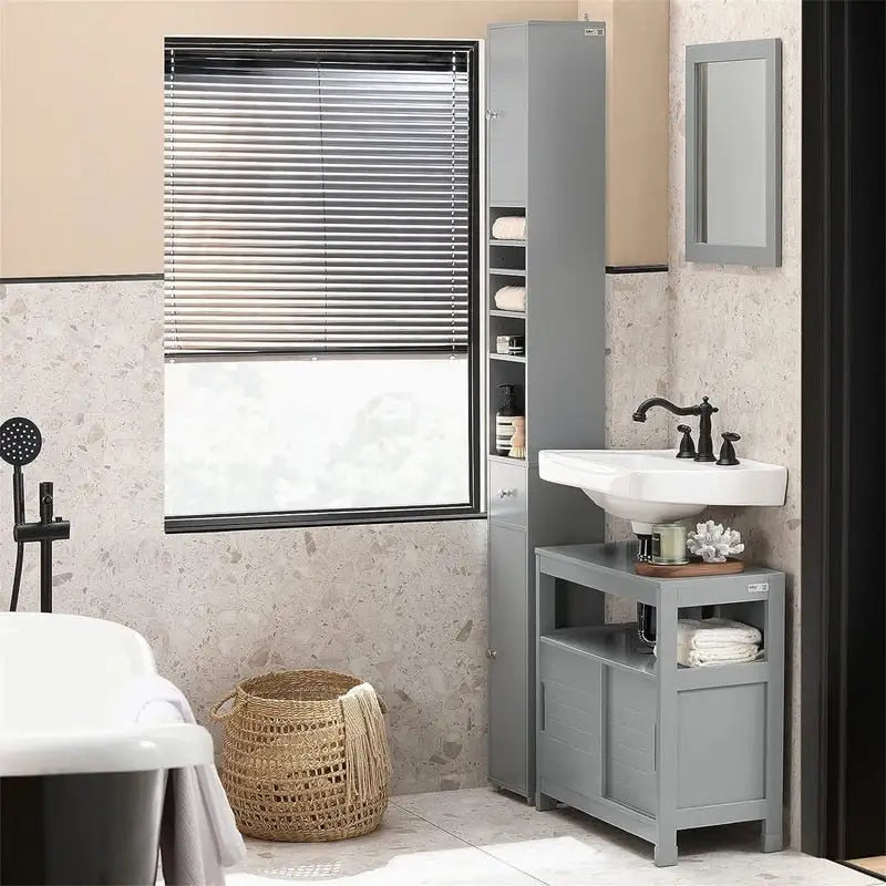 Meuble haut de salle de bain noir - 7,87P x 7,87L x 70,87H