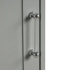 Meuble de rangement haut pour salle de bain, Armoire de rangement autonome avec deux tiroirs de tailles différentes et étagère réglable, Panneau MDF