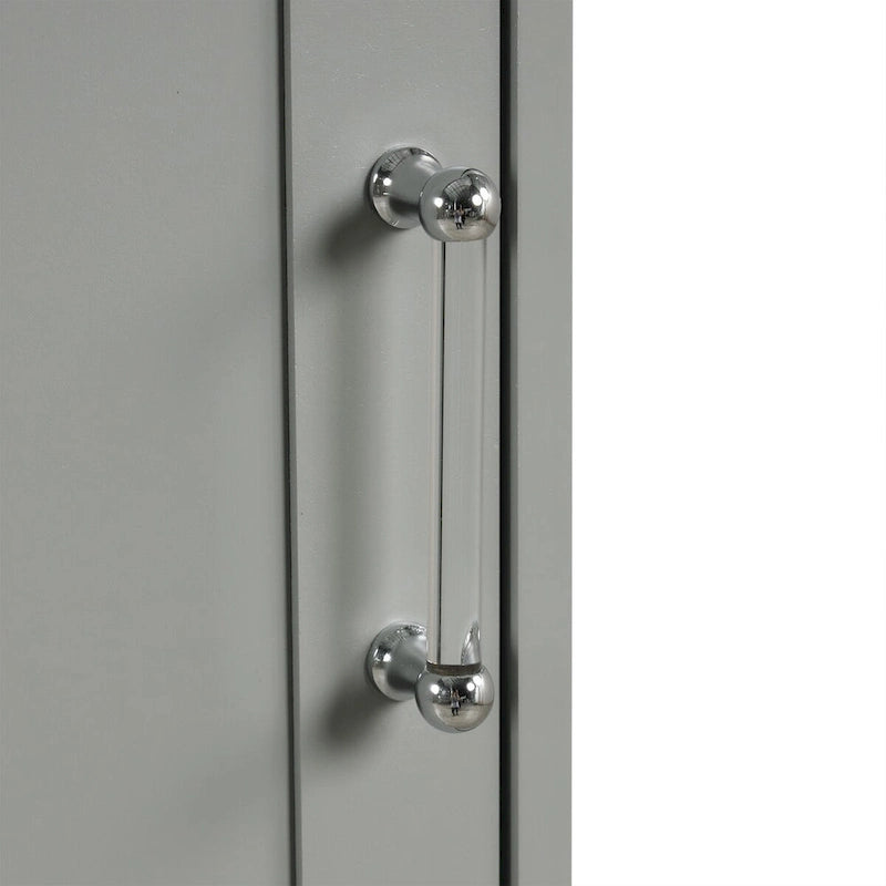 Meuble de rangement haut pour salle de bain, Armoire de rangement autonome avec deux tiroirs de tailles différentes et étagère réglable, Panneau MDF
