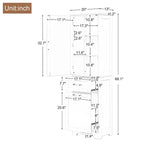 Meuble de rangement haut pour salle de bain, Armoire de rangement autonome avec deux tiroirs de tailles différentes et étagère réglable, Panneau MDF