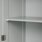 Meuble de rangement haut pour salle de bain, Armoire de rangement autonome avec deux tiroirs de tailles différentes et étagère réglable, Panneau MDF