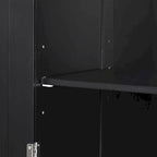 Meuble de rangement haut pour salle de bain, Armoire de rangement autonome avec deux tiroirs de tailles différentes et étagère réglable, Panneau MDF