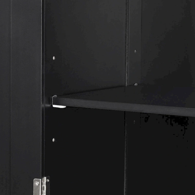 Meuble de rangement haut pour salle de bain, Armoire de rangement autonome avec deux tiroirs de tailles différentes et étagère réglable, Panneau MDF