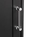 Meuble de rangement haut pour salle de bain, Armoire de rangement autonome avec deux tiroirs de tailles différentes et étagère réglable, Panneau MDF