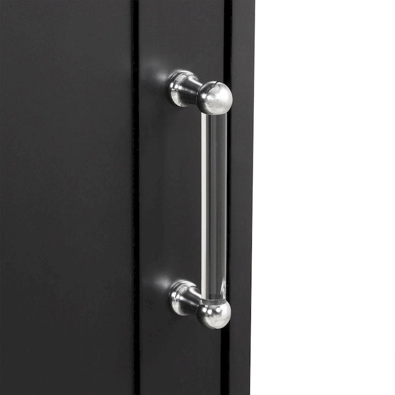 Meuble de rangement haut pour salle de bain, Armoire de rangement autonome avec deux tiroirs de tailles différentes et étagère réglable, Panneau MDF
