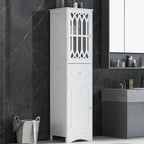 64 Wood 2-door Bathroom Cabinet with Adjustable Shelves