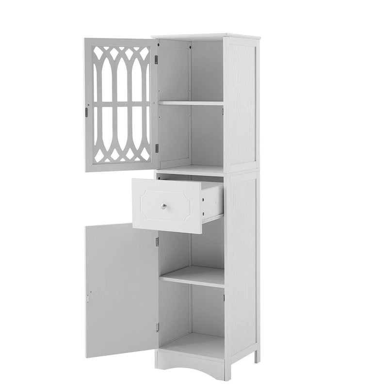 Meuble de salle de bain en bois 2 portes de 64 po avec tablettes ajustables