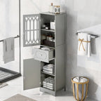 Meuble de salle de bain en bois 2 portes de 64 po avec tablettes ajustables