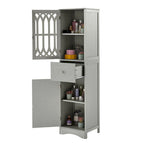 Meuble de salle de bain en bois 2 portes de 64 po avec tablettes ajustables