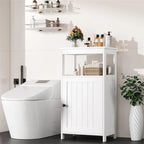 Meuble de rangement de salle de bain sur pied avec porte simple et étagère réglable