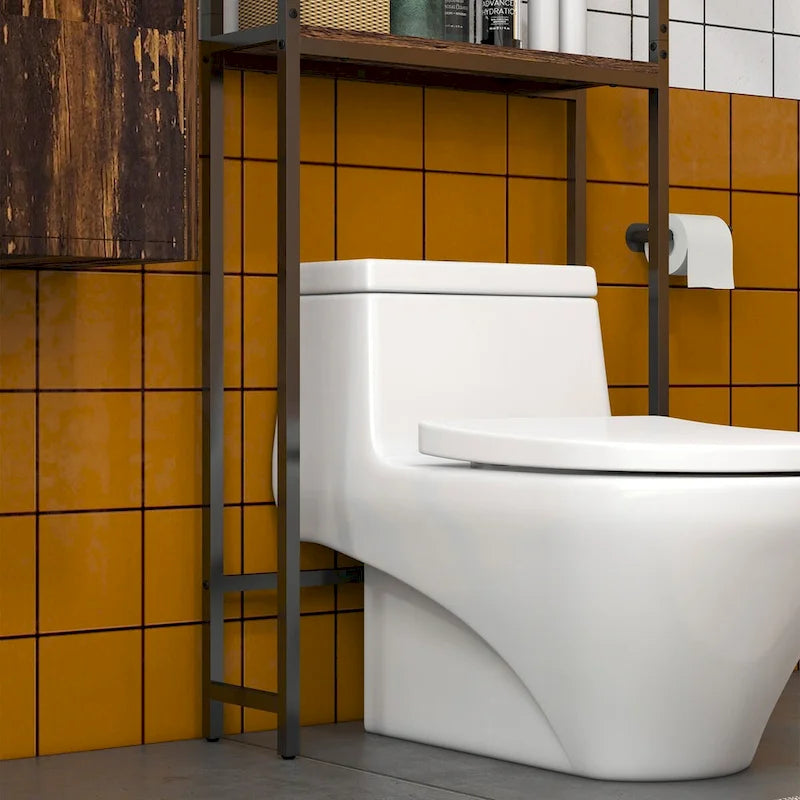 Meuble de rangement industriel pour toilettes avec armoire à double porte et étagère réglable
