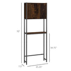Meuble de rangement industriel pour toilettes avec armoire à double porte et étagère réglable