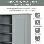 Armoire de Rangement Large pour Salle de Bain Meuble de Rangement Autonome avec Deux Tiroirs et Étagère Réglable en Panneau MDF avec Finition Peinte