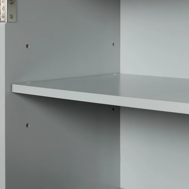 Armoire de Rangement Large pour Salle de Bain Meuble de Rangement Autonome avec Deux Tiroirs et Étagère Réglable en Panneau MDF avec Finition Peinte