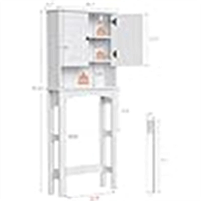 Armoire de rangement pour toilettes - 8,2P x 26,7L x 66,5H