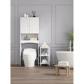Étagère de salle de bain à poser au-dessus des toilettes, meuble de rangement WC gain de place, organisateur de salle de bain, blanc