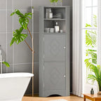 Meuble de salle de bain de 61 H, Organisateur de toilette étroit, Meuble d'angle haut, Meuble de rangement d'angle latéral